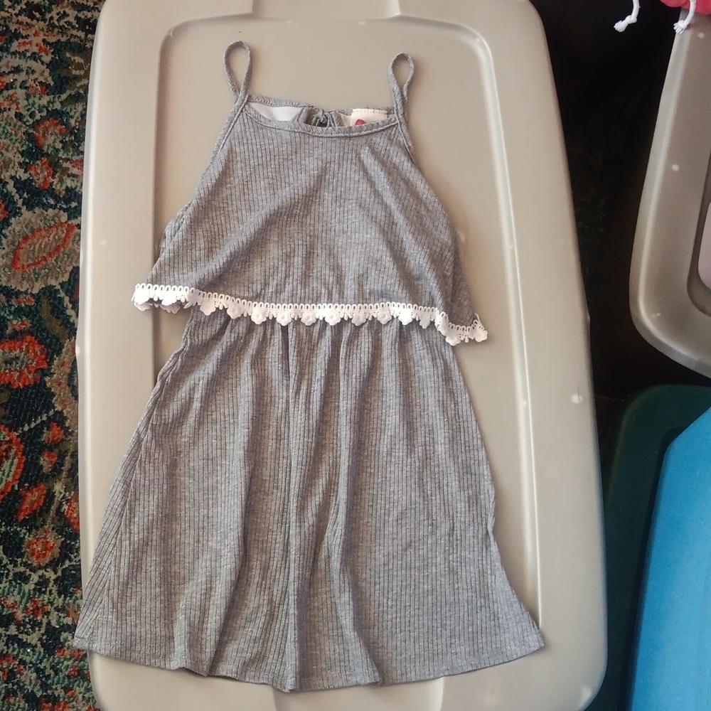 Soft cotton ribbed knit sleeveless dress